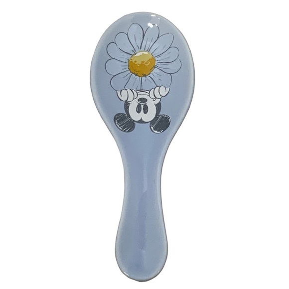Disney Spoon Rest Mickey Mouse Ceramic Floral Kitchen Accessory Yellow Blue - Picture 3 of 16